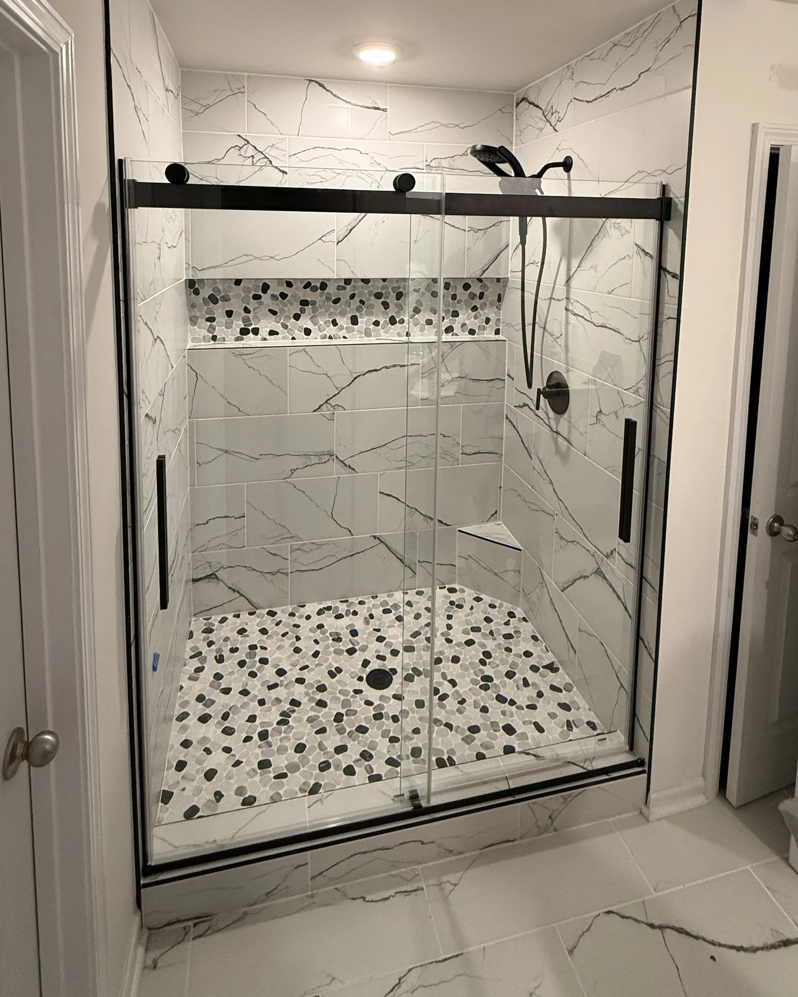 Complete primary shower remodel by seacoast tile pros