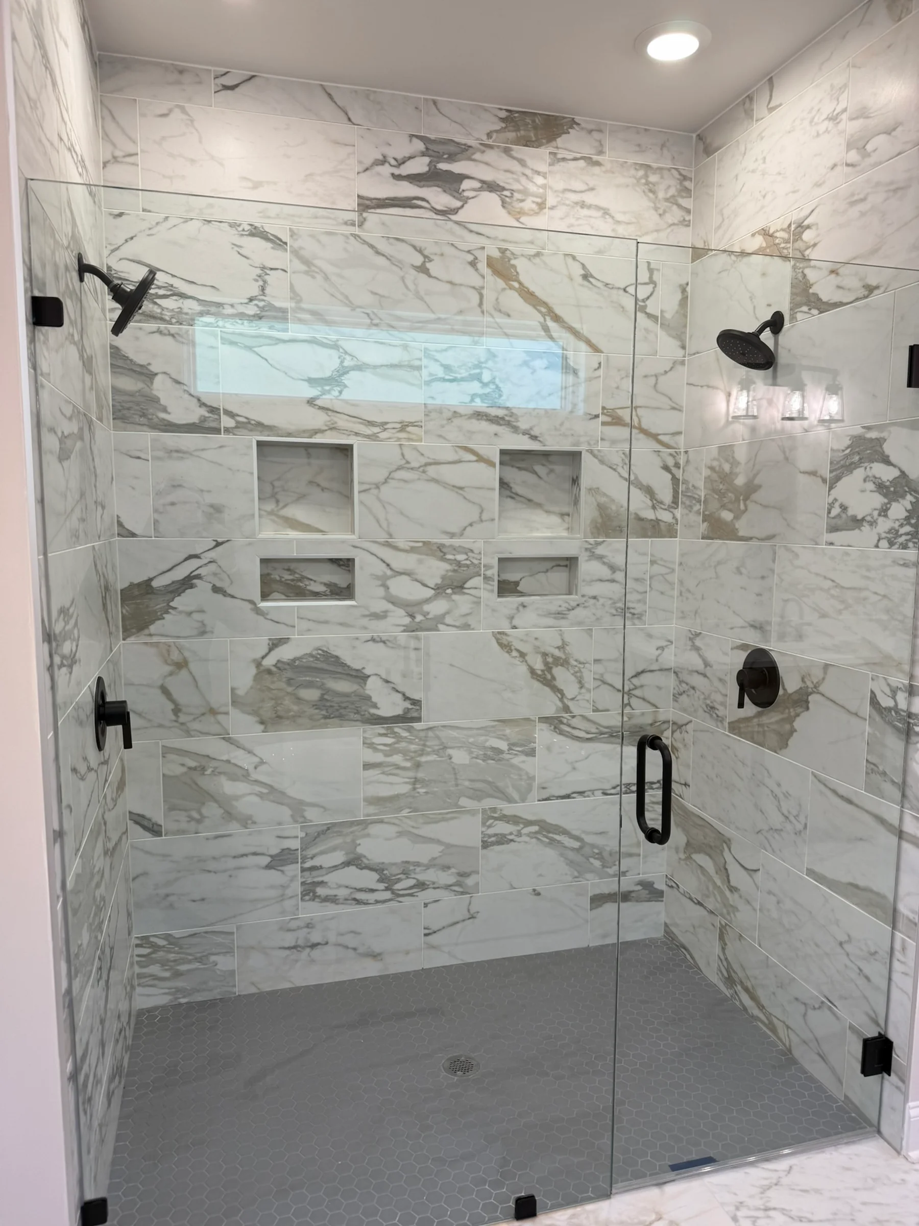 custom tile shower layout