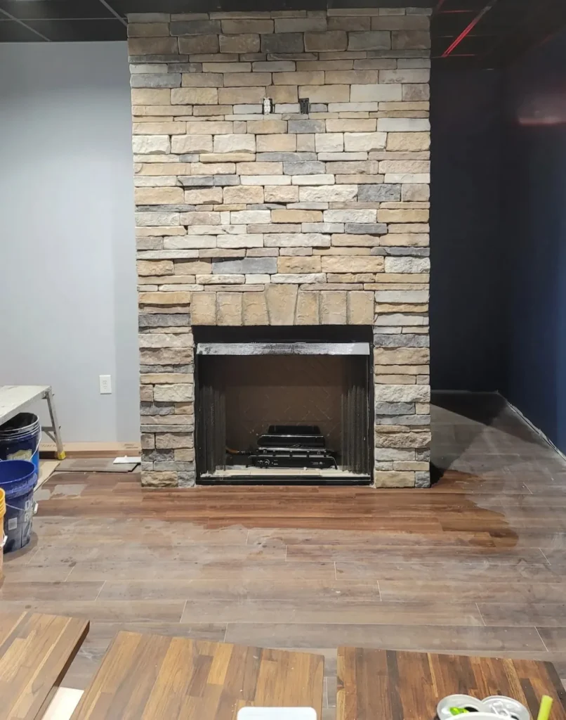 Dry stacked stone by Seacoast Tile Pros