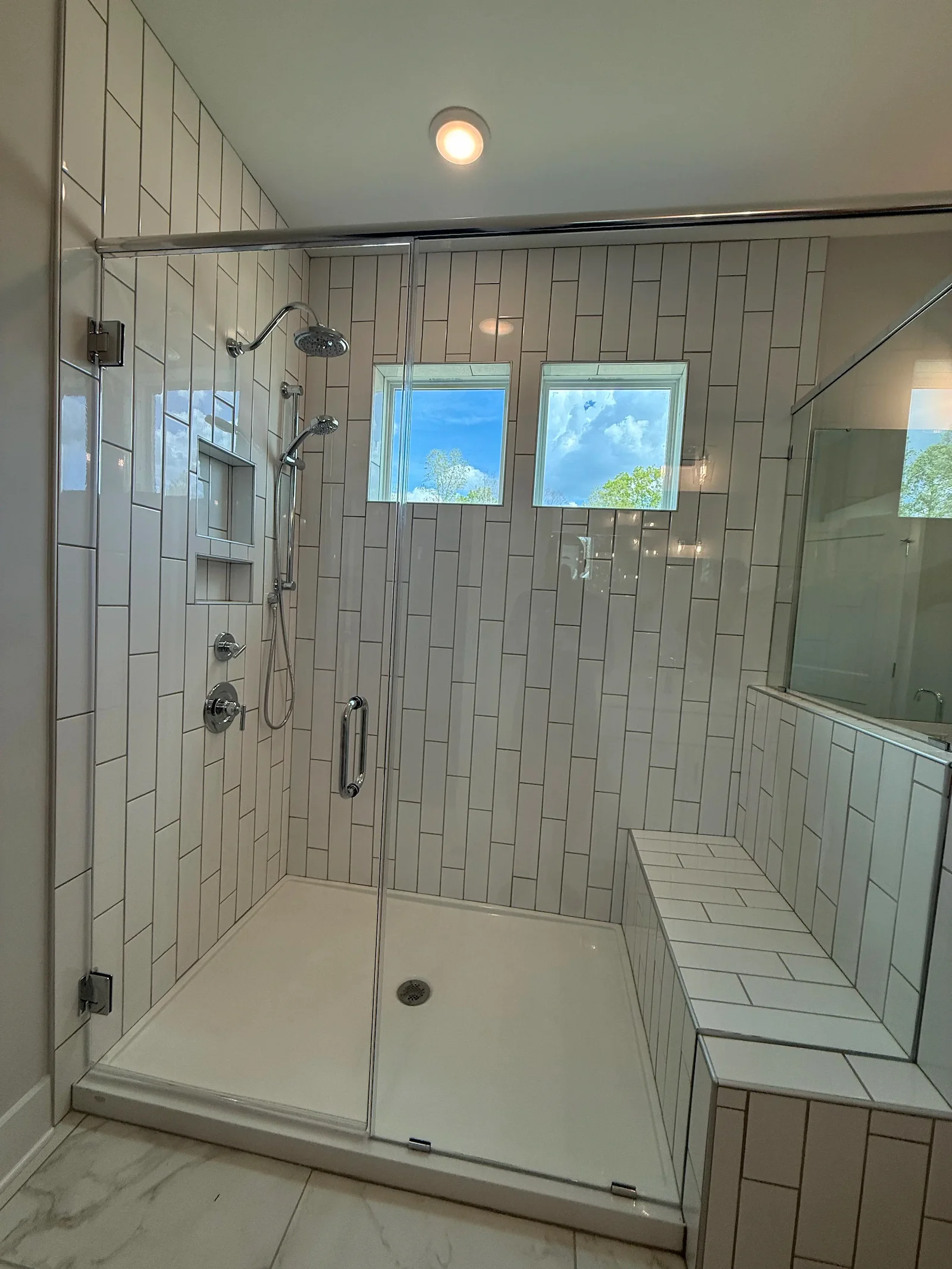 vertical stack shower layout