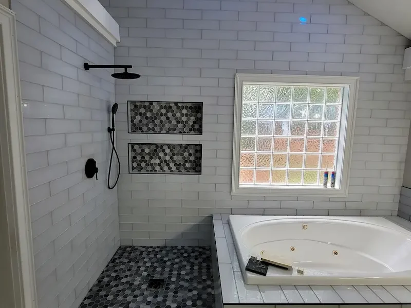 Modern custom tile shower installation in Portsmouth NH